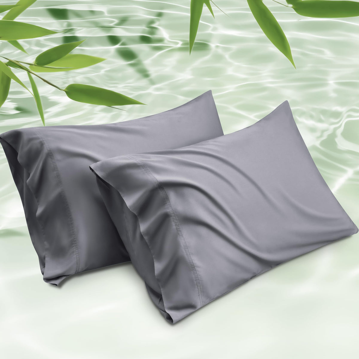 Bedsure Pillow Cases Standard Size Set of 2, 100% Rayon Derived from Bamboo