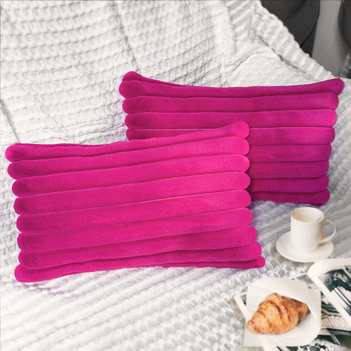 2 Pack 18x18 Pillow Cover Velvet Pillow Covers, Faux Fur Square Throw Pillow Covers for Living Room Decorations Throw Pillow Case, Throw Pillow Cover Cushion Cover for Home Sofa Bedroom Car, Grey