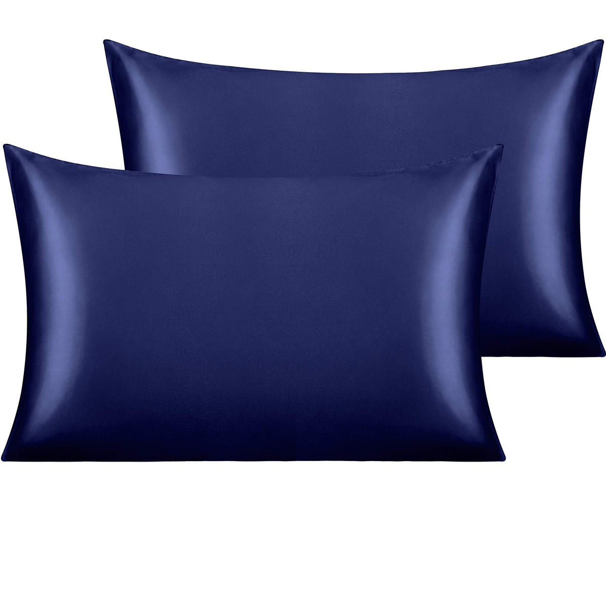 NTBAY Standard Satin Pillowcases, Set of 2, Black