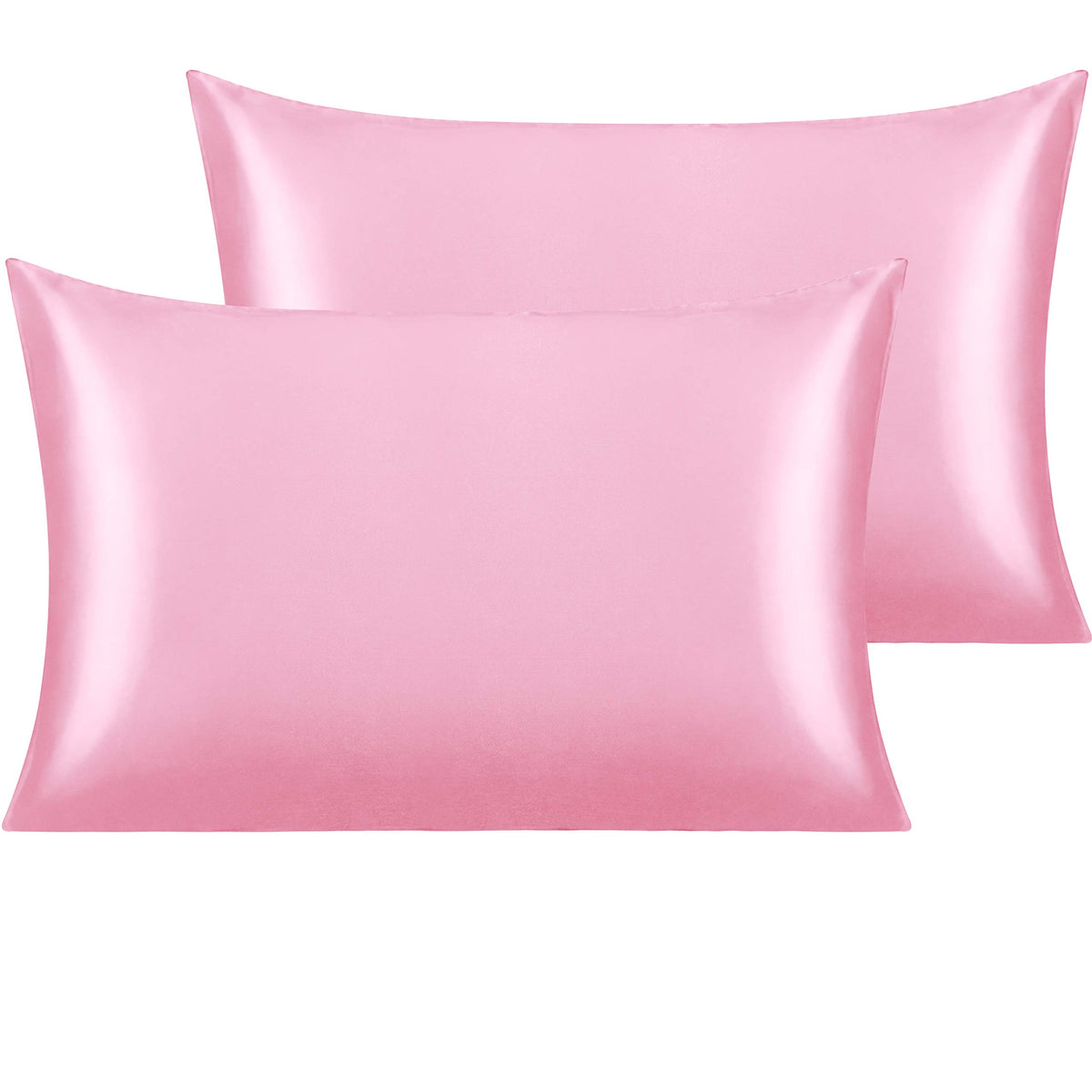 NTBAY Standard Satin Pillowcases, Set of 2, Black