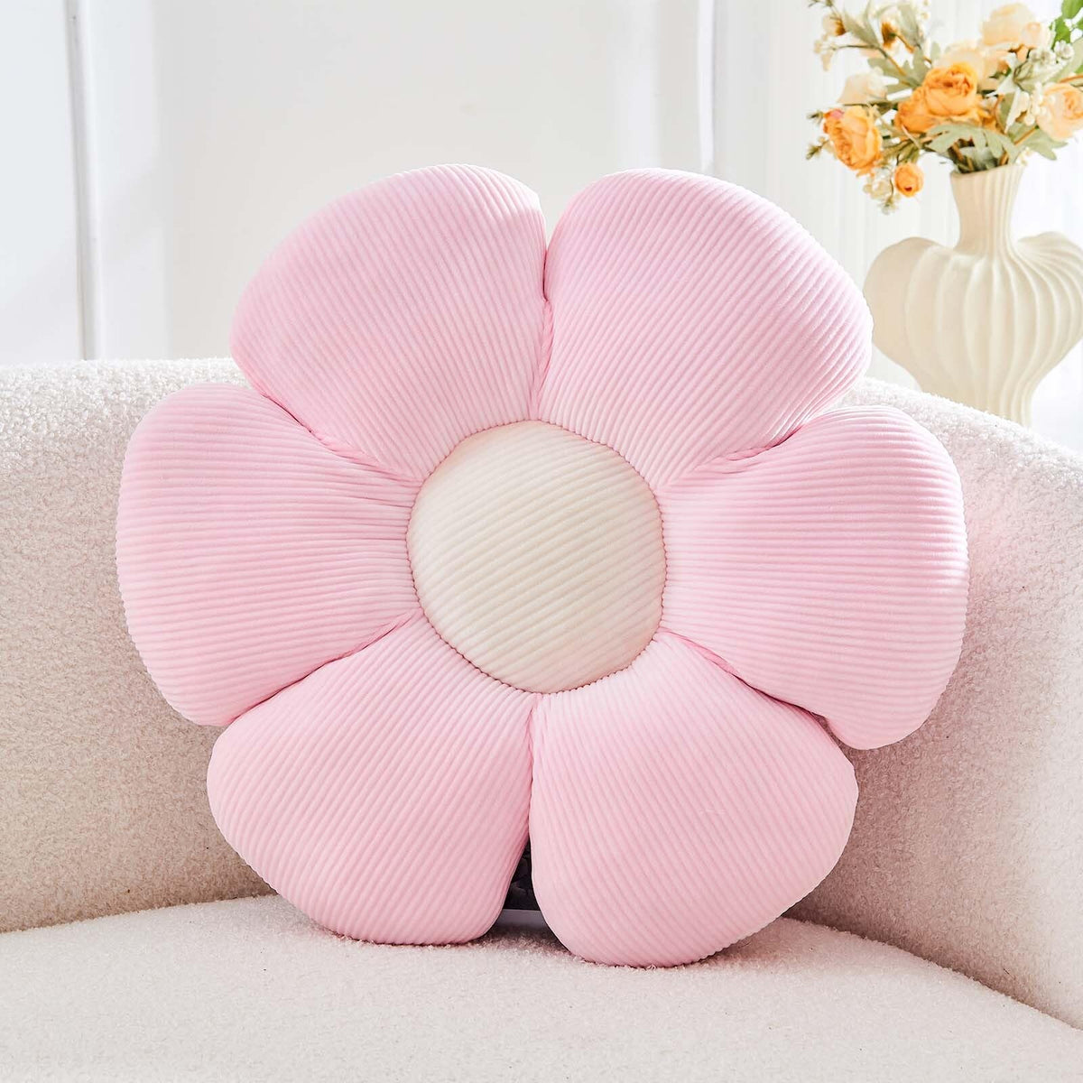 Kcvvcr Flower Throw Pillow, Soft Sage Green 14.9" Shaped Floor Pillow for Home Decor, Cute Aesthetic Plush Decorative Pillows for Bed, Sofa, Couch