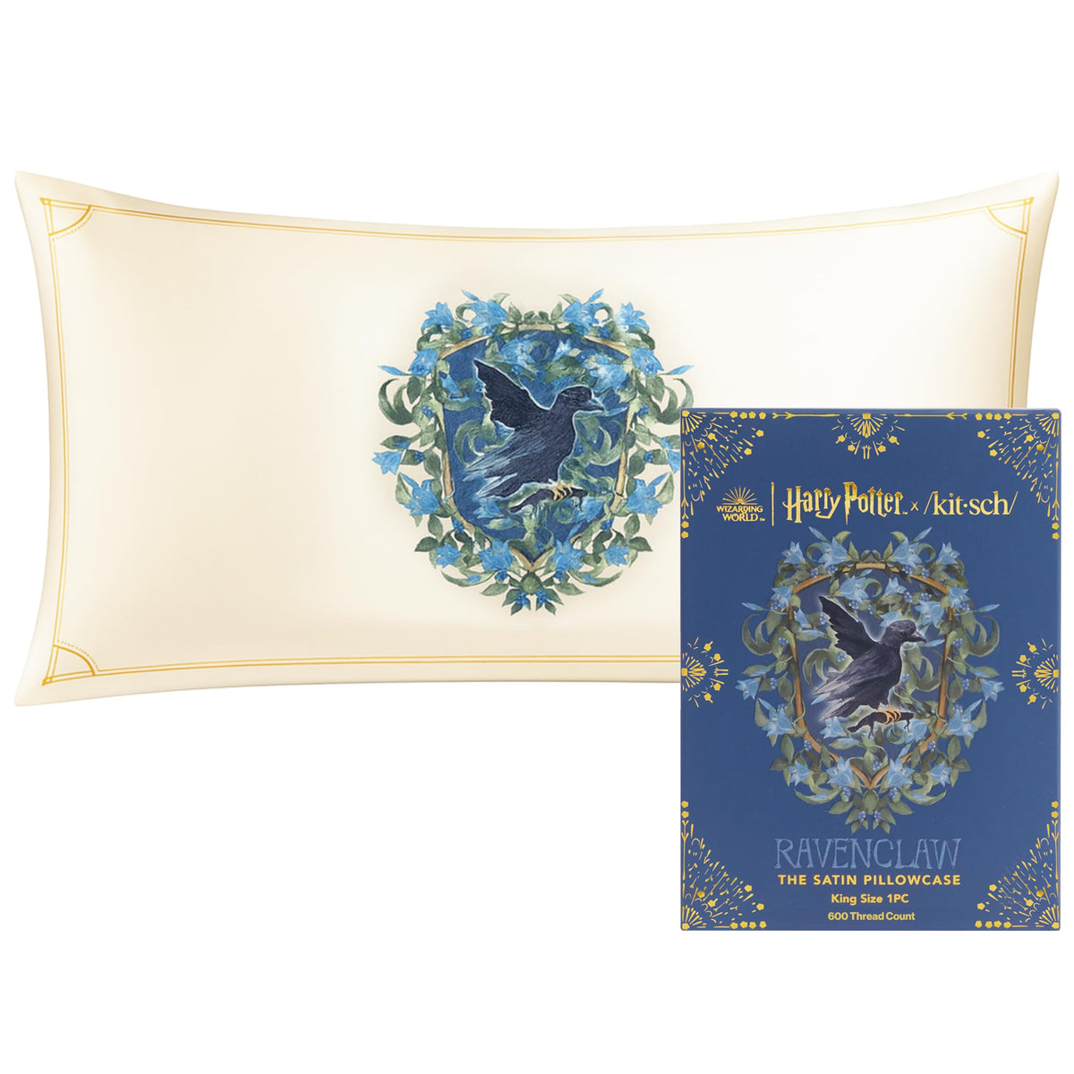 Bridgerton x Kitsch Satin Pillowcase W/Zipper - Size 19x26, Wisteria