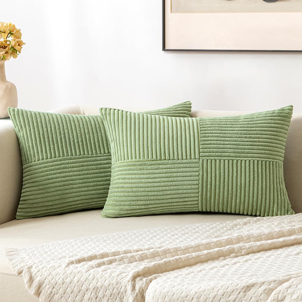 MIULEE Black Decorative Throw Pillow Covers for Couch 18x18 Inch