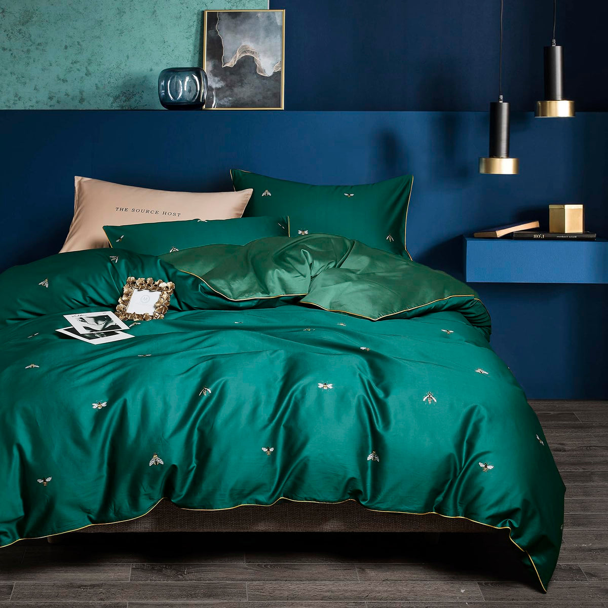 mixinni Duvet Cover Set King, Vintage Opulence Yarn-Dyed Jacquard Double-Layer Cotton Comforter Cover with Wide Corner Design, Retro Art Pattern Bedding Set with 2 Pillowcases for Men & Women