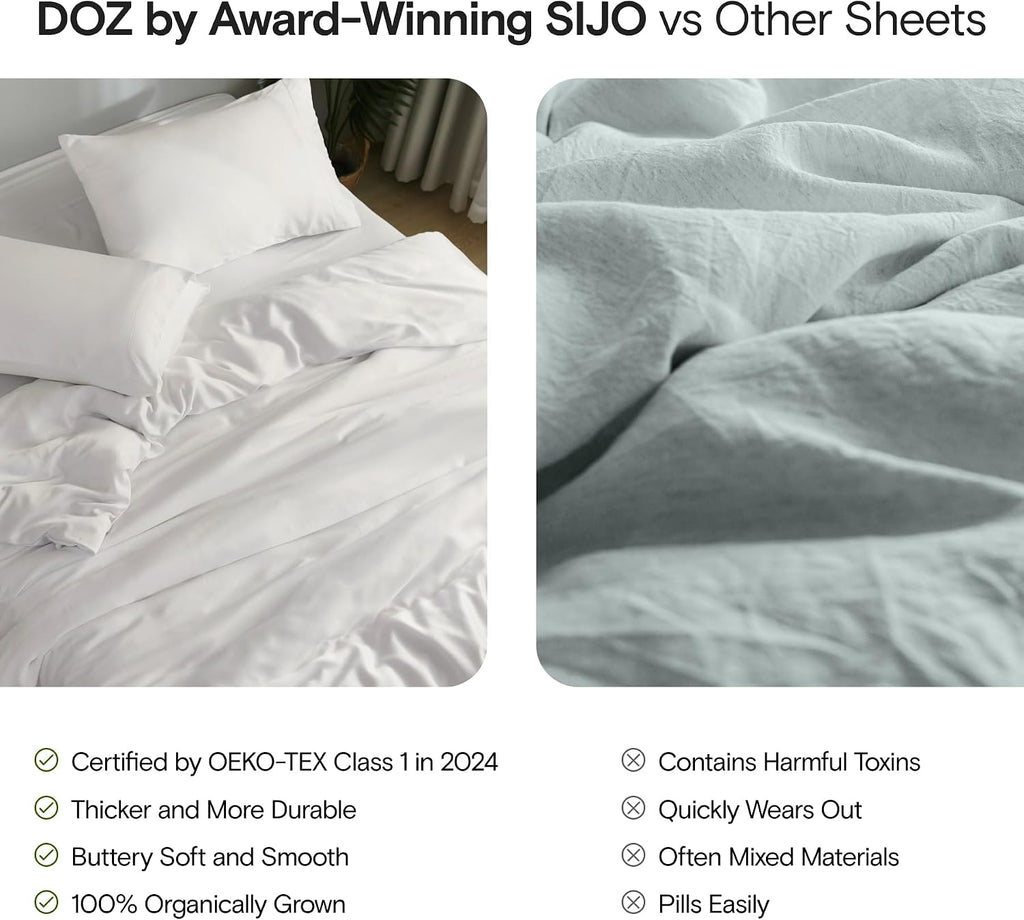 DOZ Duvet Cover Set, 100% Viscose derived from Bamboo, Organically Grown, Buttery Soft, Cooling Duvet Covers, High GSM, 1 Duvet Cover and 2 Pillowcases, 90"x90" (Forest, Full/Queen)