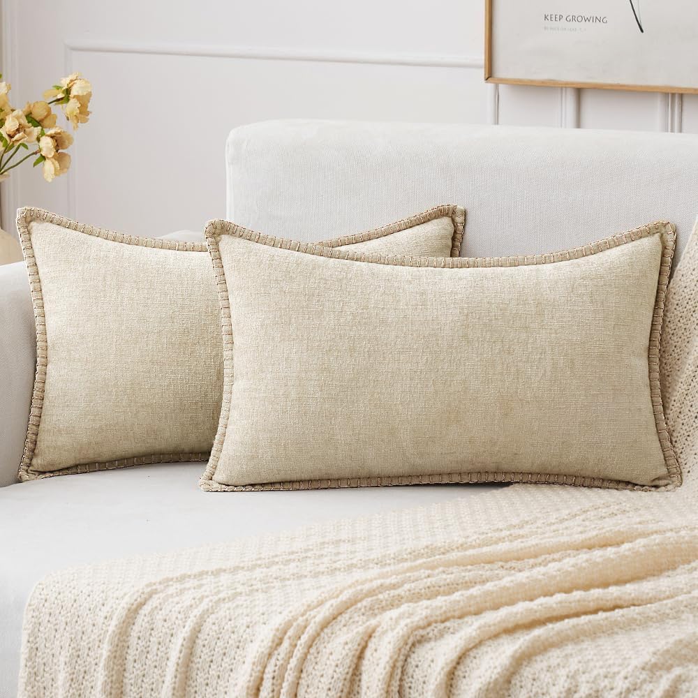 MIULEE Decorative Couch Throw Pillow Covers 18x18 Inch Navy 2 Pack