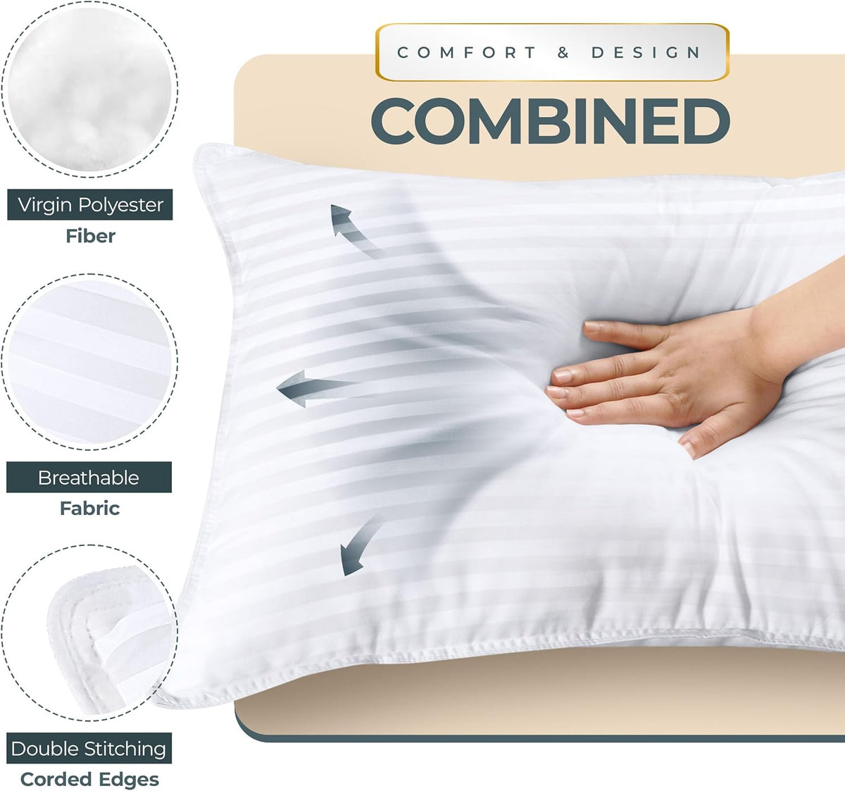 Utopia Bedding Hotel Bed Pillows for Sleeping, Pillows King Size Set of 2