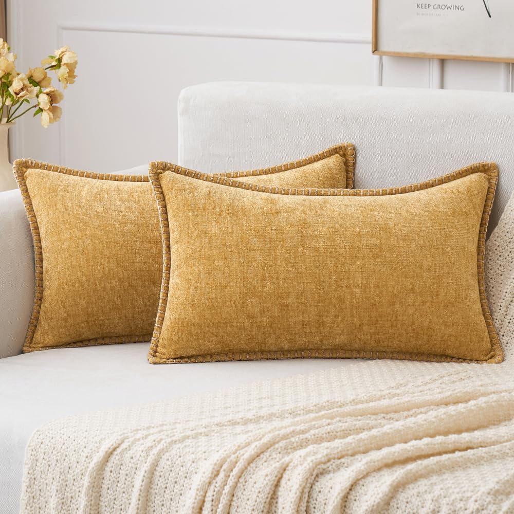 MIULEE Decorative Couch Throw Pillow Covers 18x18 Inch Navy 2 Pack