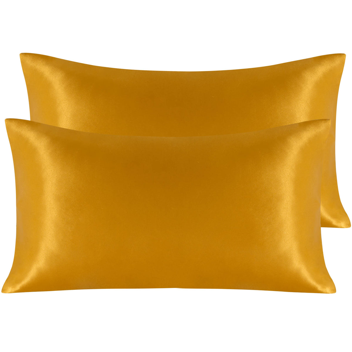 NTBAY Standard Satin Pillowcases, Set of 2, Black