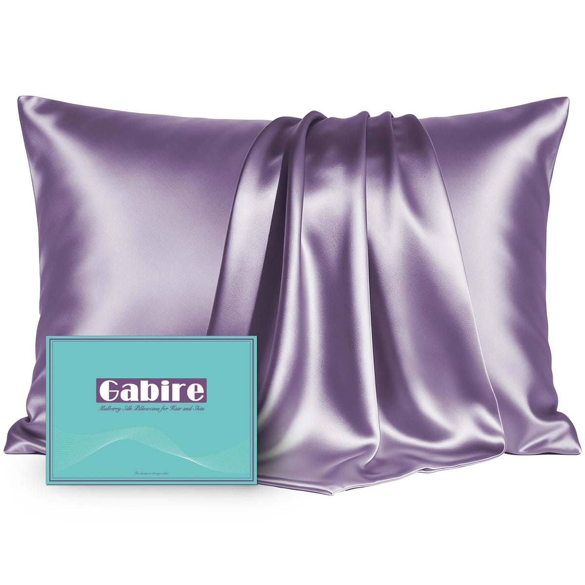 Gabire Mulberry Silk Pillow Cases Set of 2, Both Sides Real Silk Pillowcase for Hair and Skin Prevent Acne Pillowcase Organic Silk Pillowcase 2 Pack with Hidden Zipper, Black, Standard (20"×26")