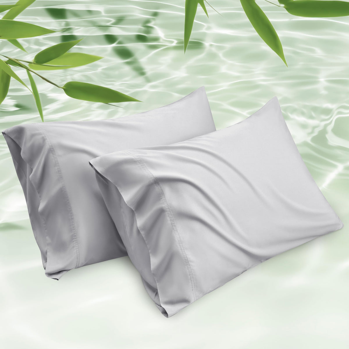 Bedsure White Pillow Cases Queen Set of 2, 100% Rayon Derived from Bamboo