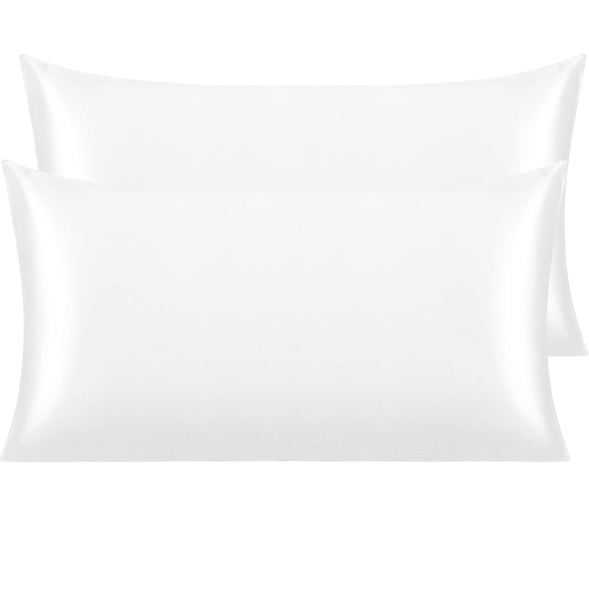 NTBAY Standard Satin Pillowcases, Set of 2, Black