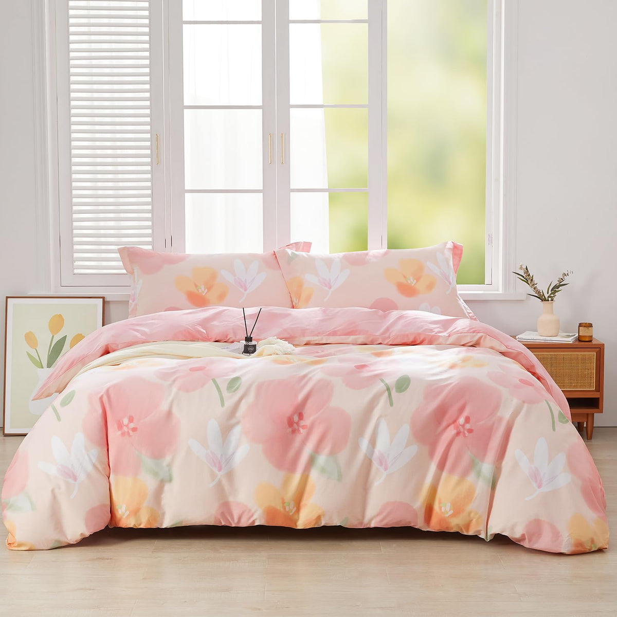 Duvet Cover Set King Size 100% Organic Cotton Pirate Black, SAPHREAS 3 Pcs Soft Bedding Comforter Cover with Zipper Closure & Corner Ties, Comforter Not Included