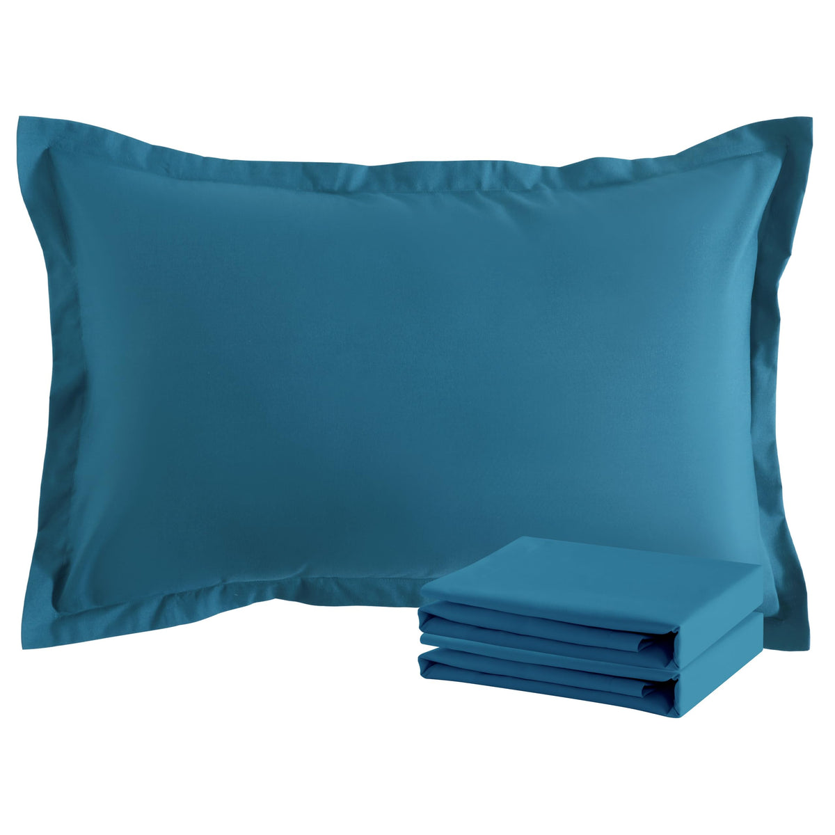 NTBAY Standard Pillow Shams, Set of 2, Microfiber, White