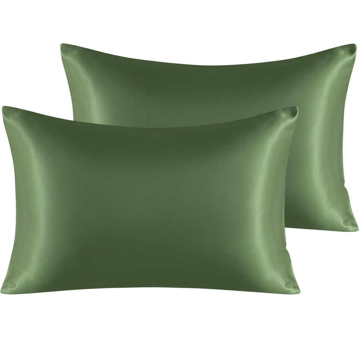 NTBAY Standard Satin Pillowcases, Set of 2, Black