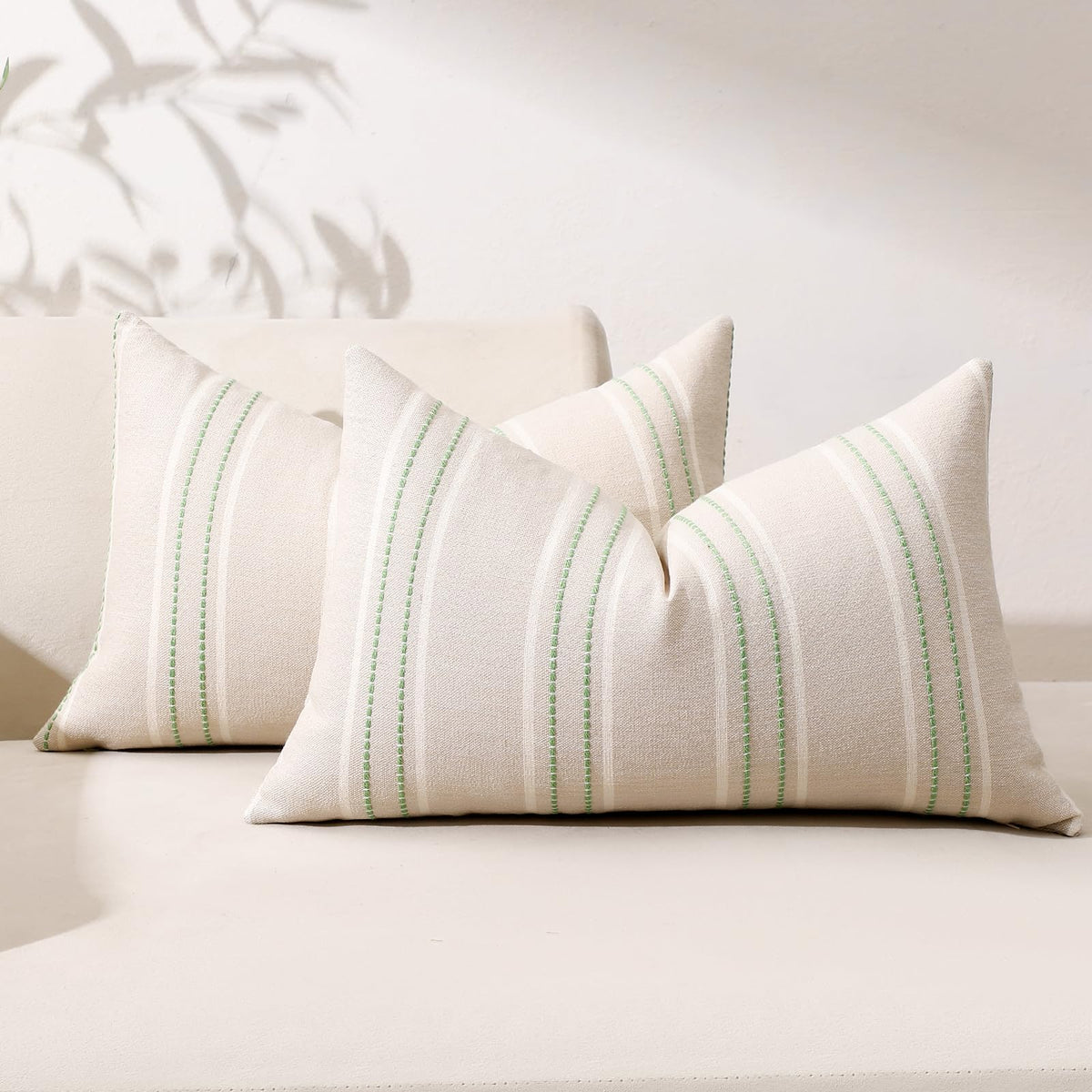 Hckot Navy Blue Throw Pillow Covers 20x20 Set of 2 Striped Pillow Covers