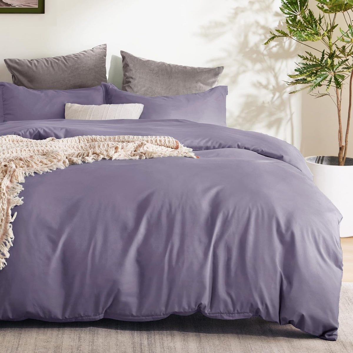 Bedsure Duvet Cover Queen Size, Double Brushed Bedding Set, Olive Green
