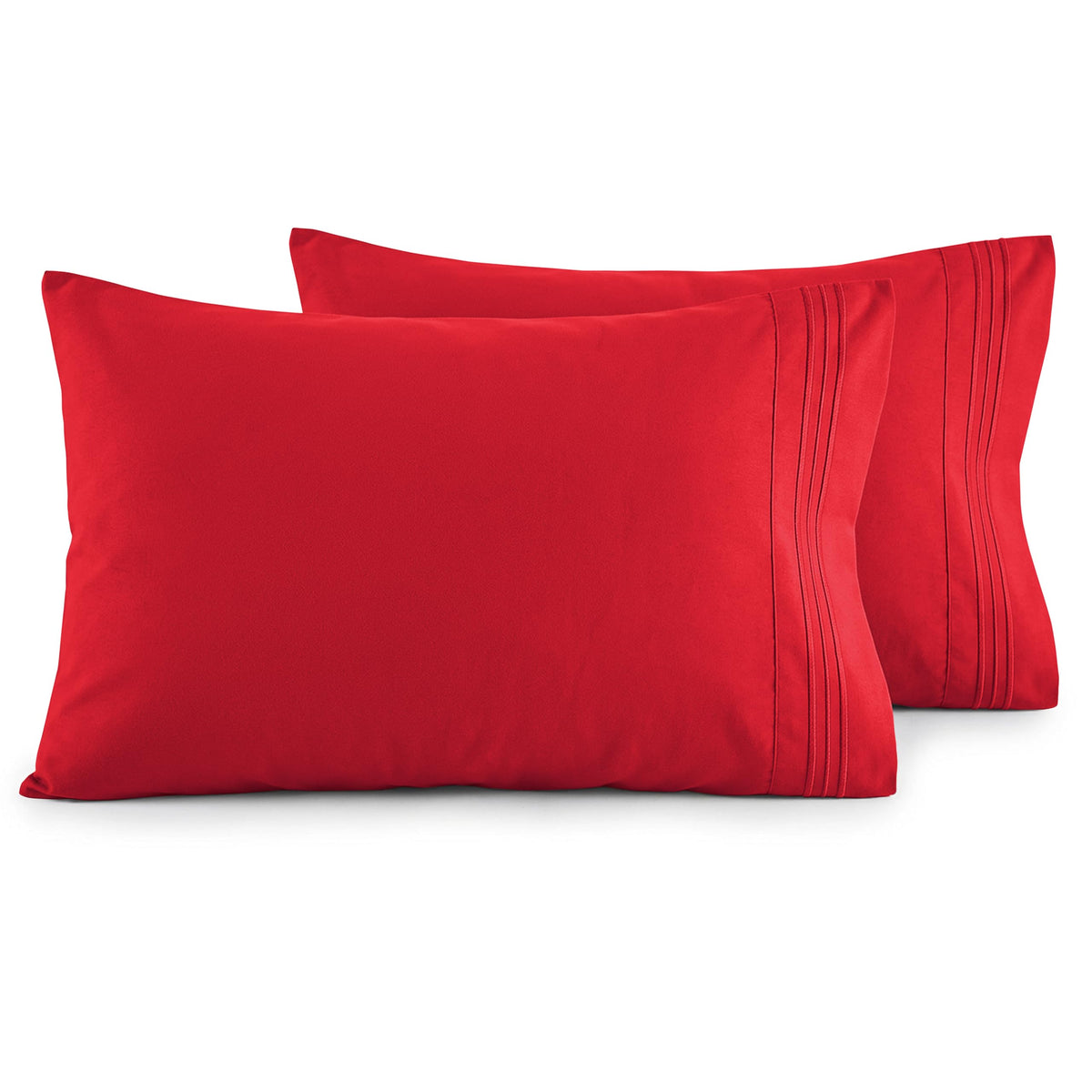 Elegant Comfort Luxury Ultra-Soft 2-Piece Pillowcase Set - 1500 Premium Hotel Quality Microfiber Double Brushed - Wrinkle Resistant, King Size, White