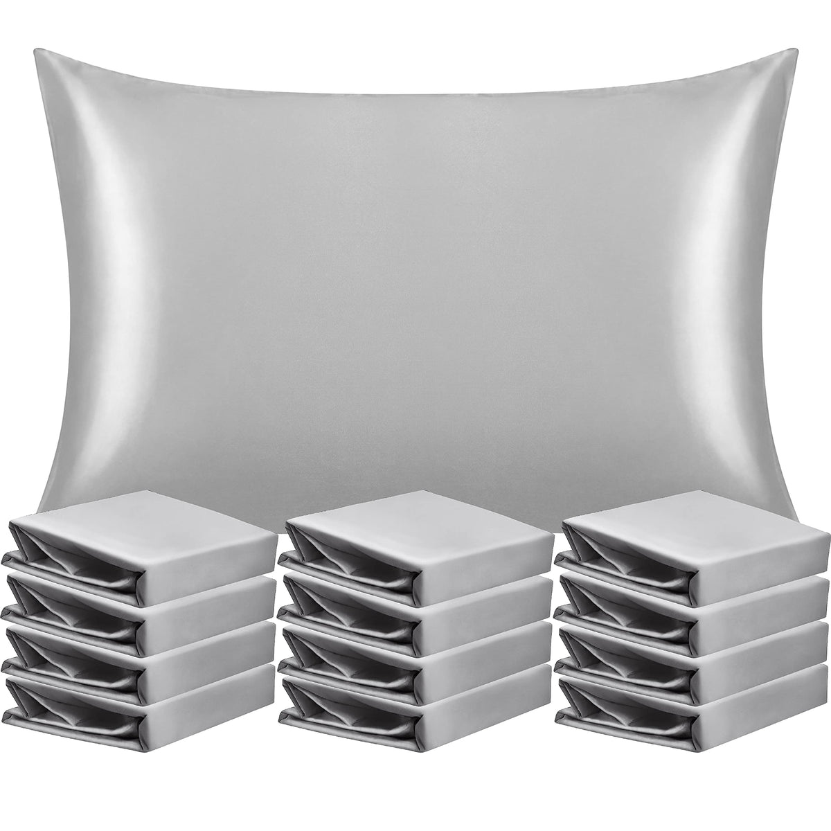 NTBAY Standard Satin Pillowcases, Set of 2, Black