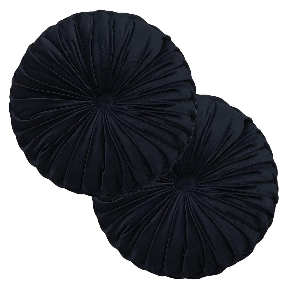 Teieas Round Pillows Velvet Pleated Circle Pillow Floor Pillows Burgundy