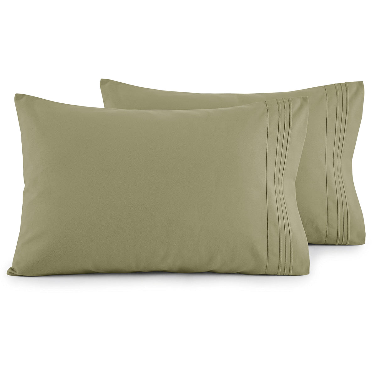 Elegant Comfort Luxury Ultra-Soft 2-Piece Pillowcase Set - 1500 Premium Hotel Quality Microfiber Double Brushed - Wrinkle Resistant, King Size, White