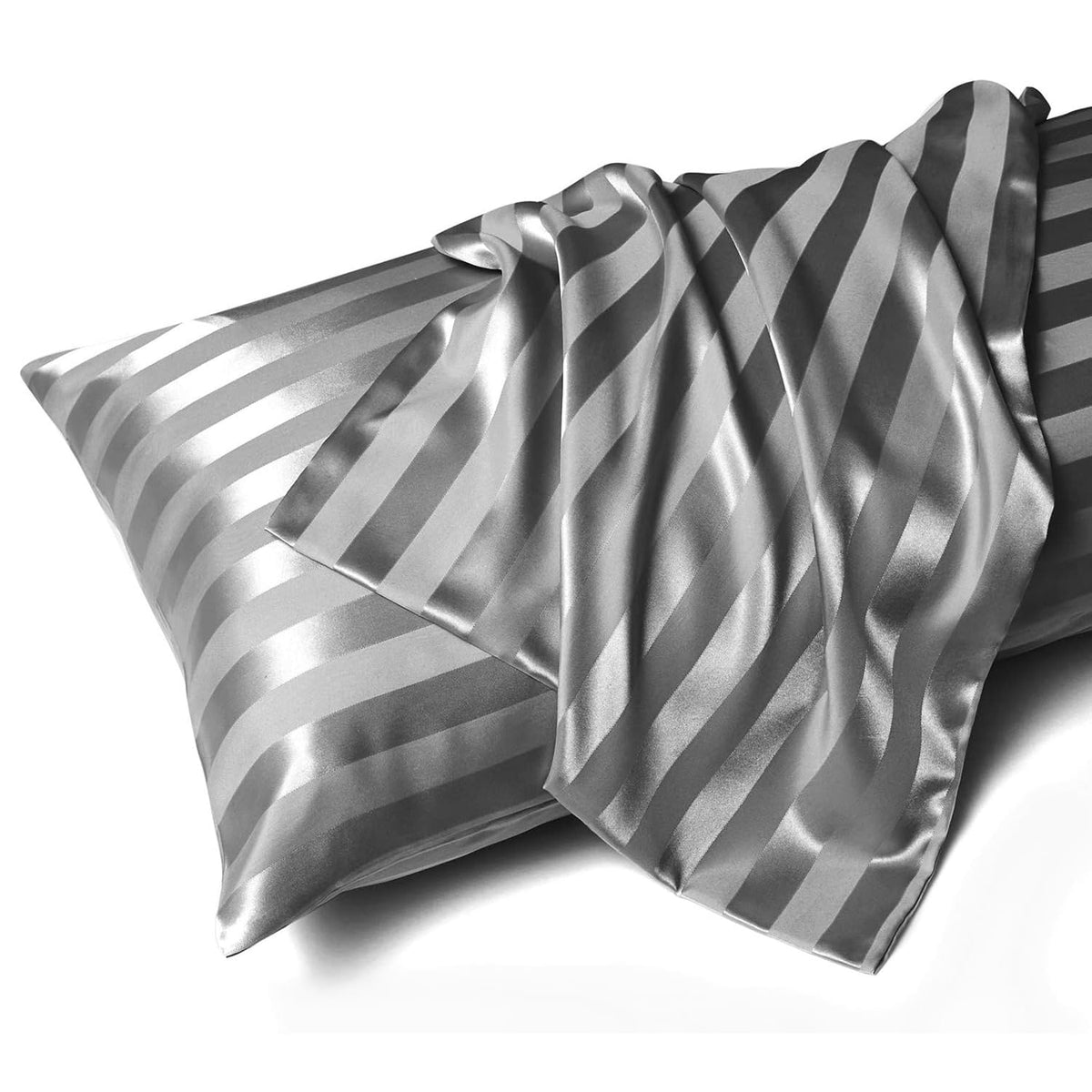 MR&HM Satin Pillowcase 2 Pack, Queen Size 20"x30", Black