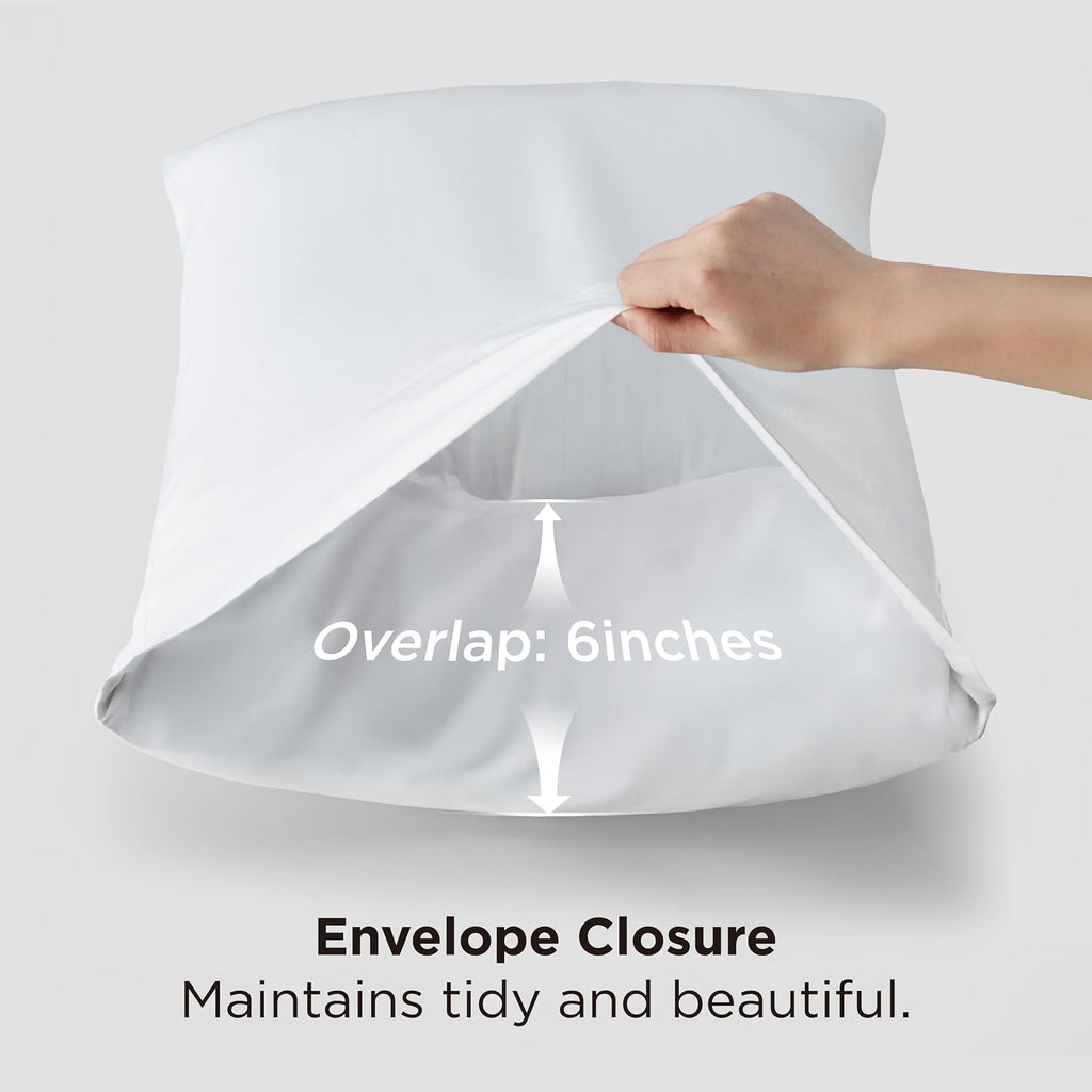 Bedsure White Pillow Cases Queen Set of 2, 100% Rayon Derived from Bamboo