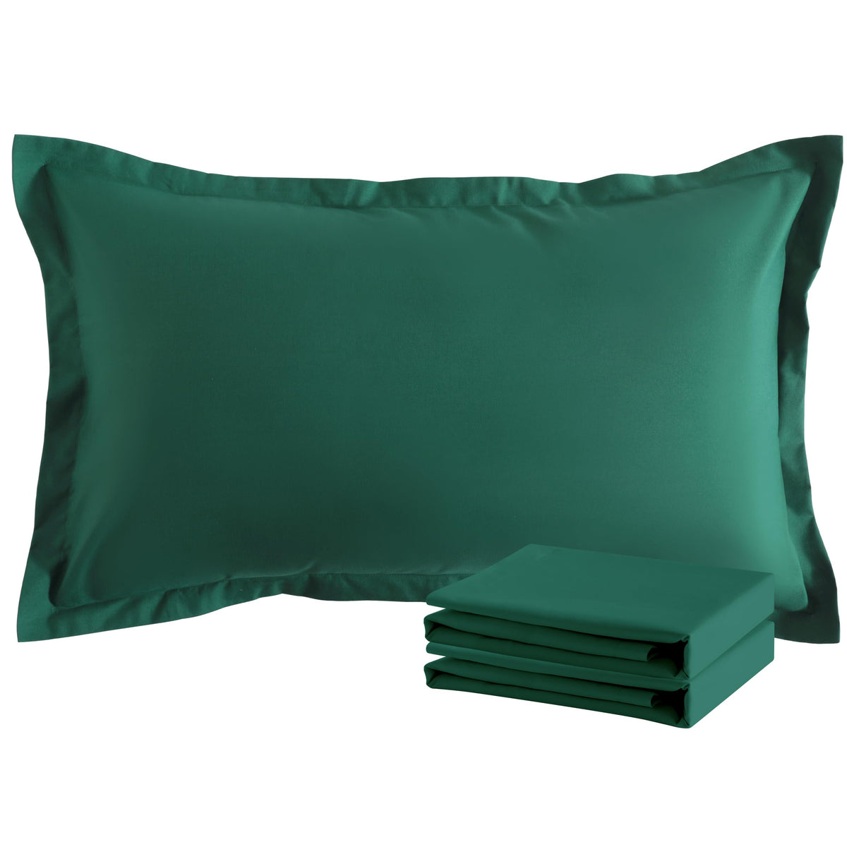 NTBAY Standard Pillow Shams, Set of 2, Microfiber, White