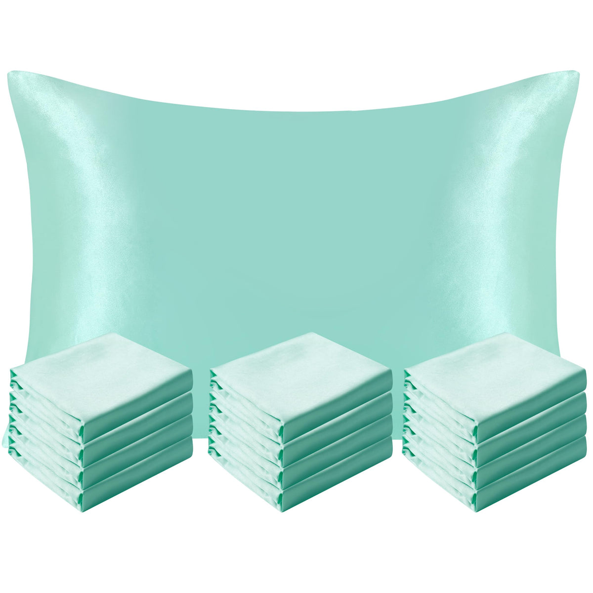 NTBAY Standard Satin Pillowcases, Set of 2, Black