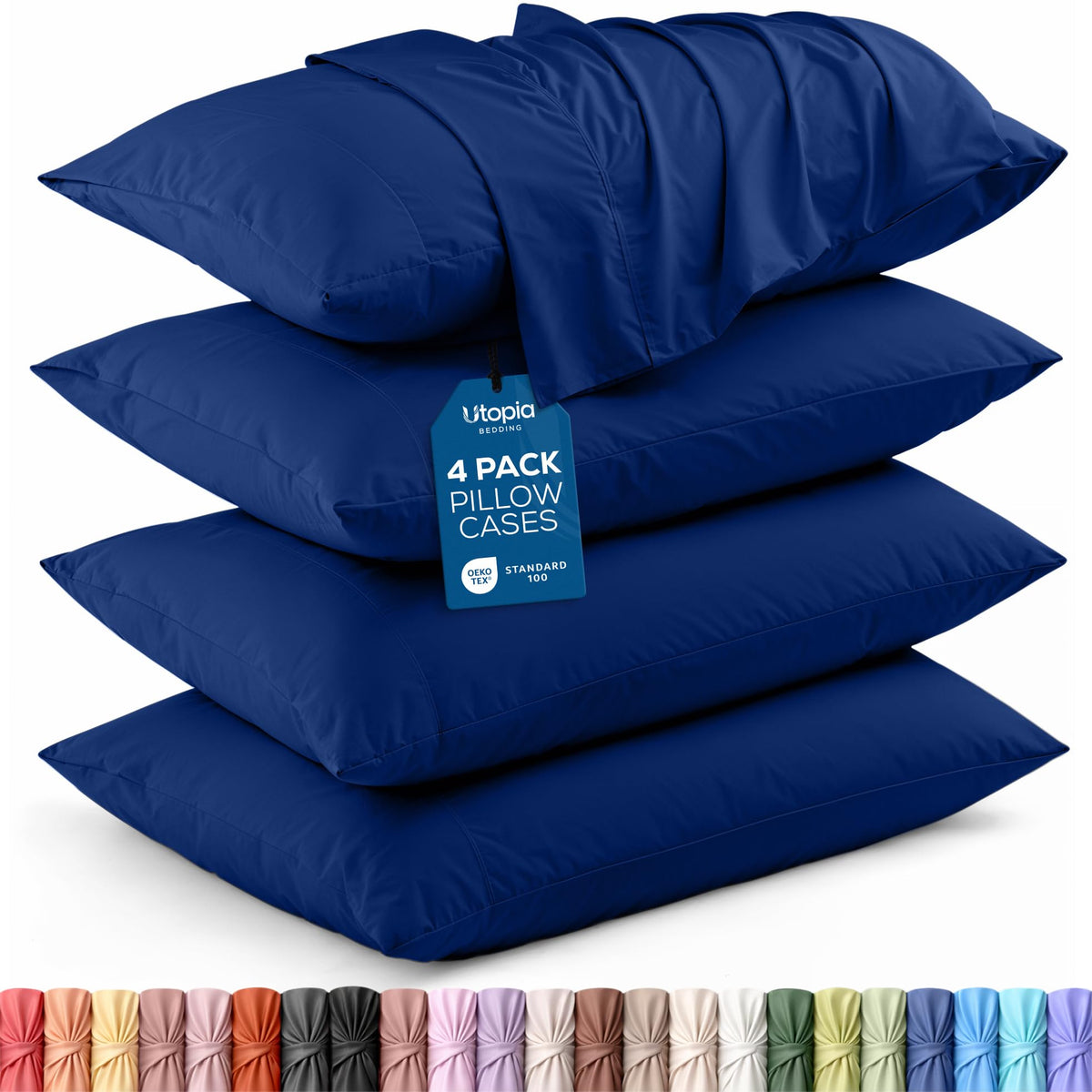 Pillow Covers Queen Size Set of 4, Soft and Comfy Pillow Cases, Grey