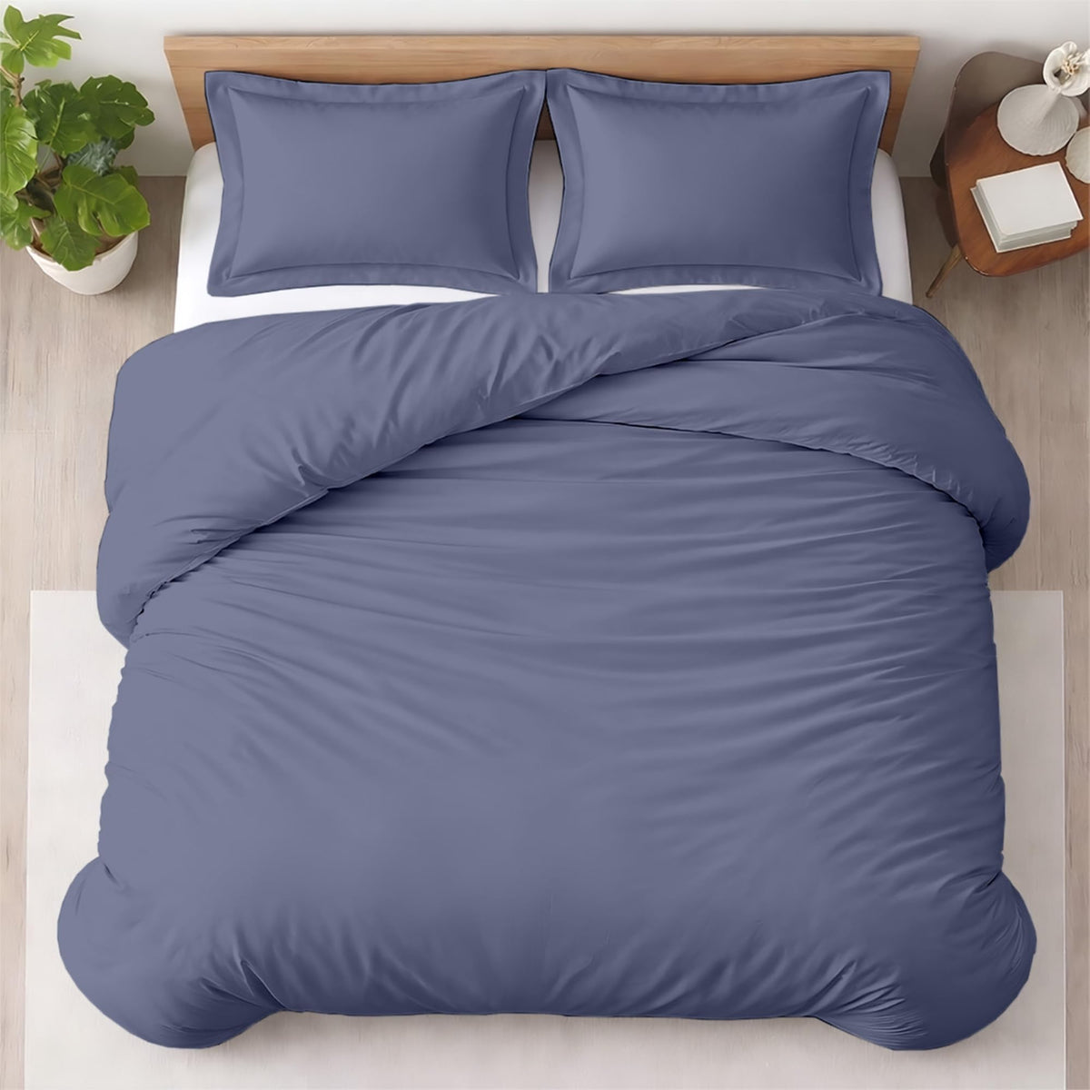 Kotton Culture 3 Pc Duvet Cover King Size Set-100% Egyptian Cotton 600 Thread Count Ultra Soft Premium Durable Comforter Cover Zipper Closure & Corner Ties - (Plum, 104" X 94")