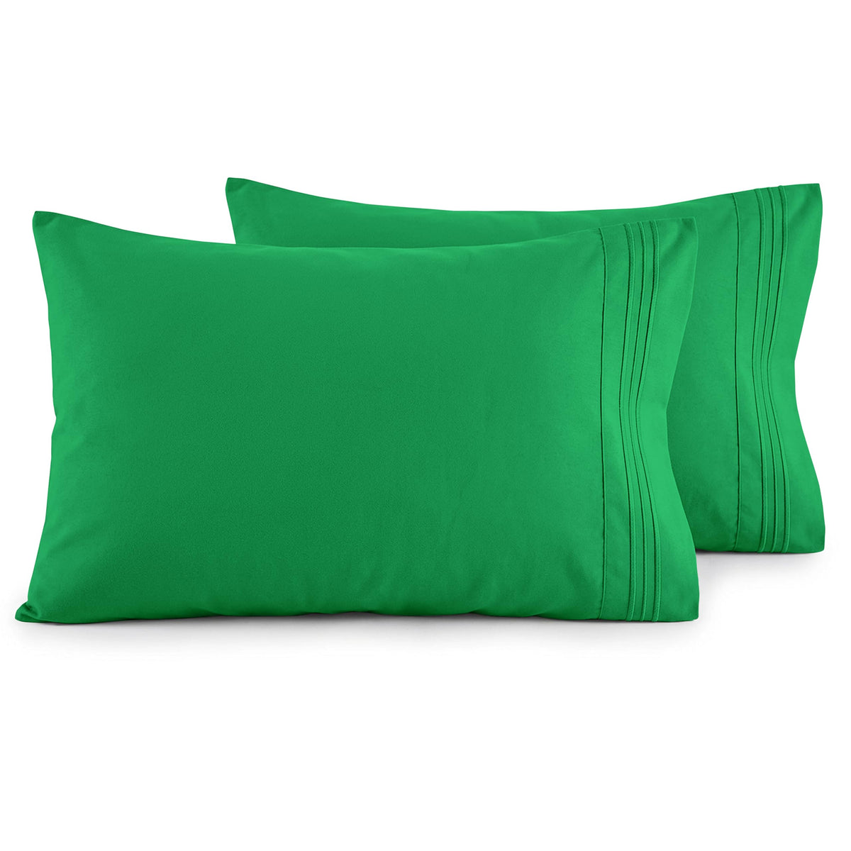 Elegant Comfort Luxury Ultra-Soft 2-Piece Pillowcase Set - 1500 Premium Hotel Quality Microfiber Double Brushed - Wrinkle Resistant, King Size, White