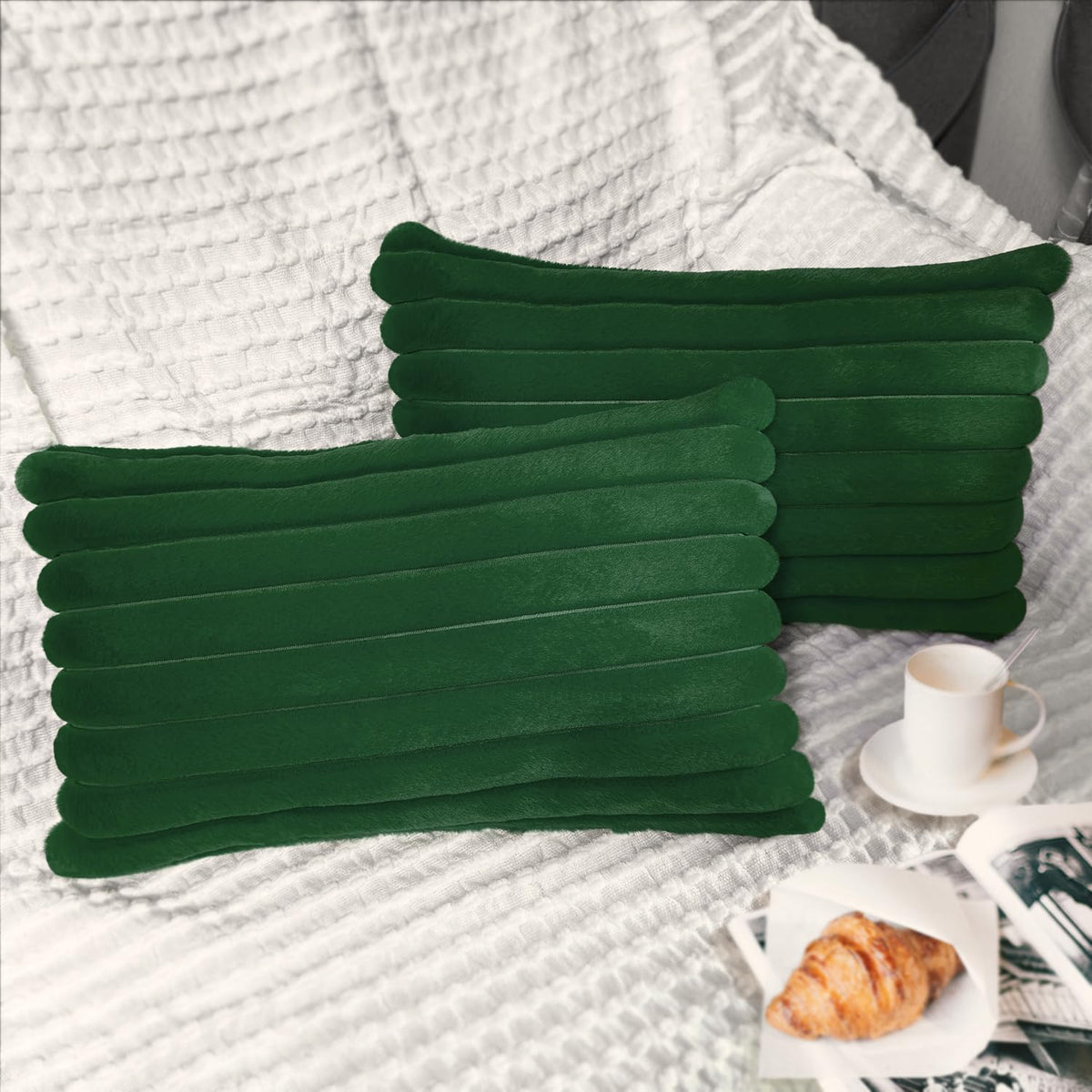 2 Pack 18x18 Pillow Cover Velvet Pillow Covers, Faux Fur Square Throw Pillow Covers for Living Room Decorations Throw Pillow Case, Throw Pillow Cover Cushion Cover for Home Sofa Bedroom Car, Grey