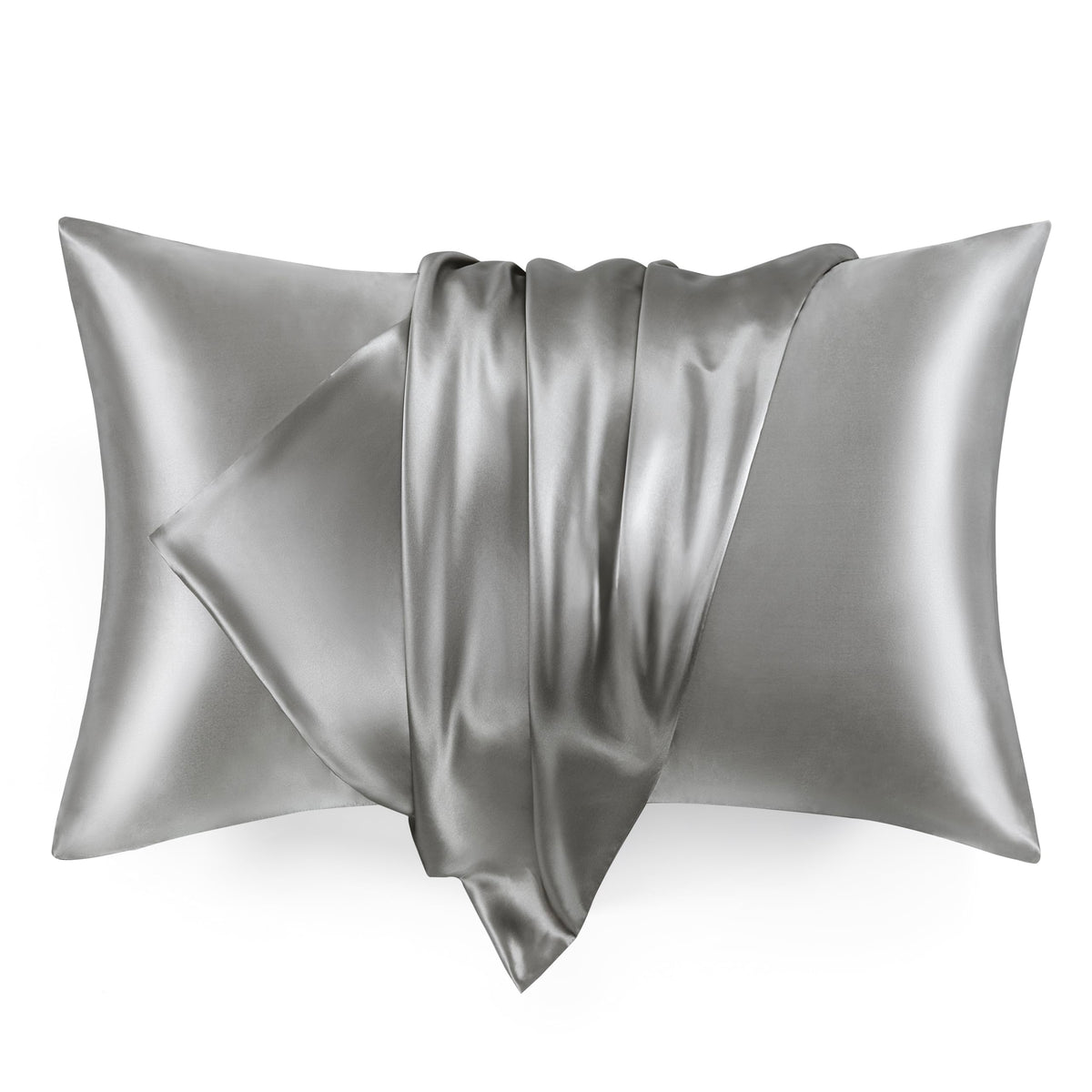 Love's cabin Satin Pillowcase Set of 2 Queen Size 20x30, Cooling Pillow Covers for Hair and Skin, Silky Smooth with Envelope Closure, Similar to Silk, Black