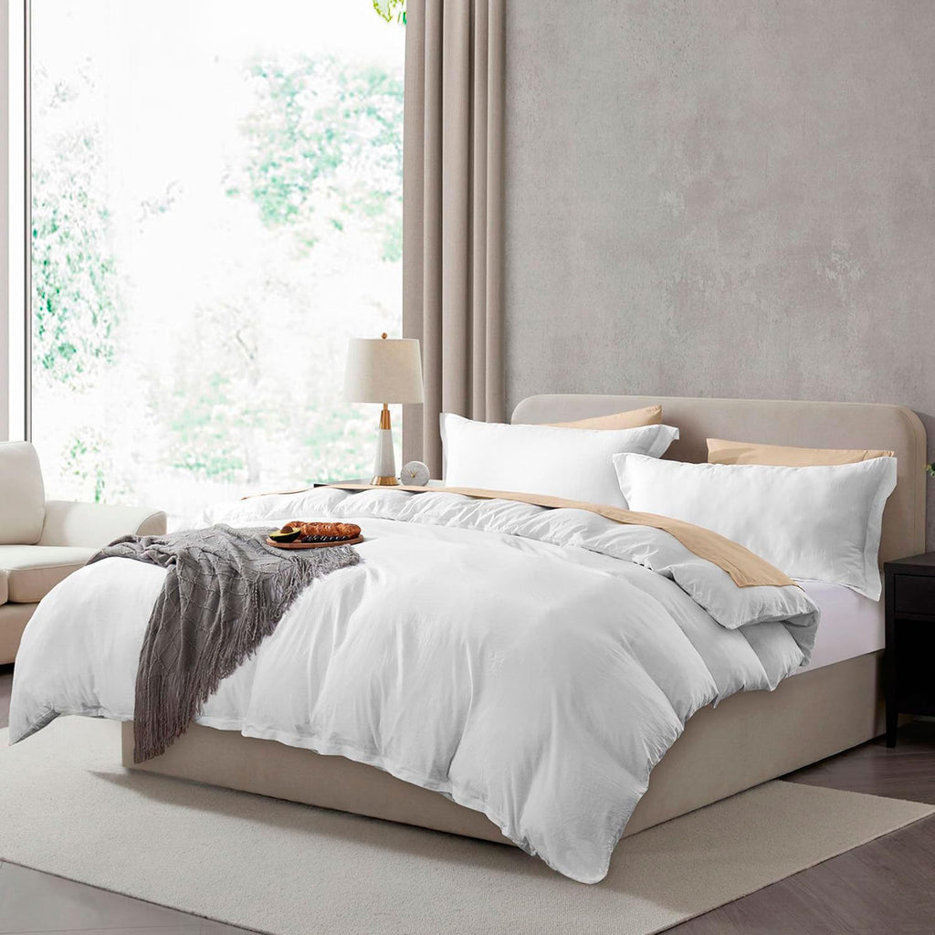 Hearth & Harbor Prewashed King Duvet Cover Set, Chocolate Brown