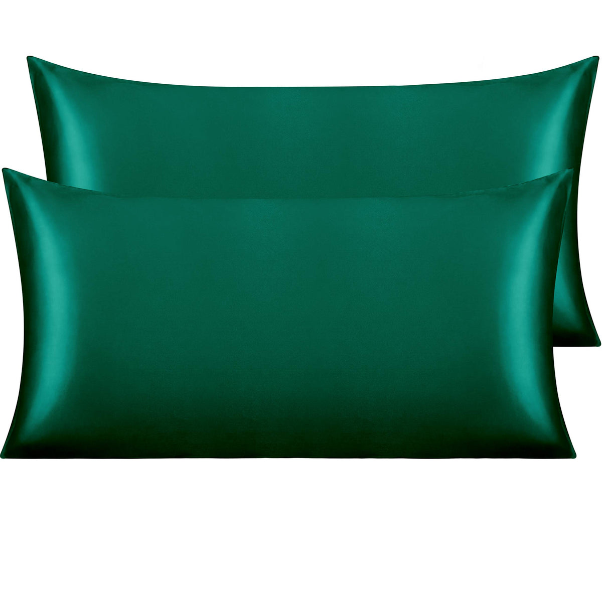 NTBAY Standard Satin Pillowcases, Set of 2, Black