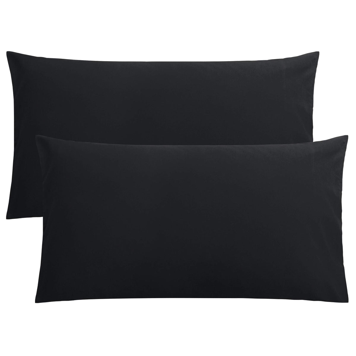 FLXXIE 2-Pack Microfiber Queen Pillow Cases, Envelope Closure, Black