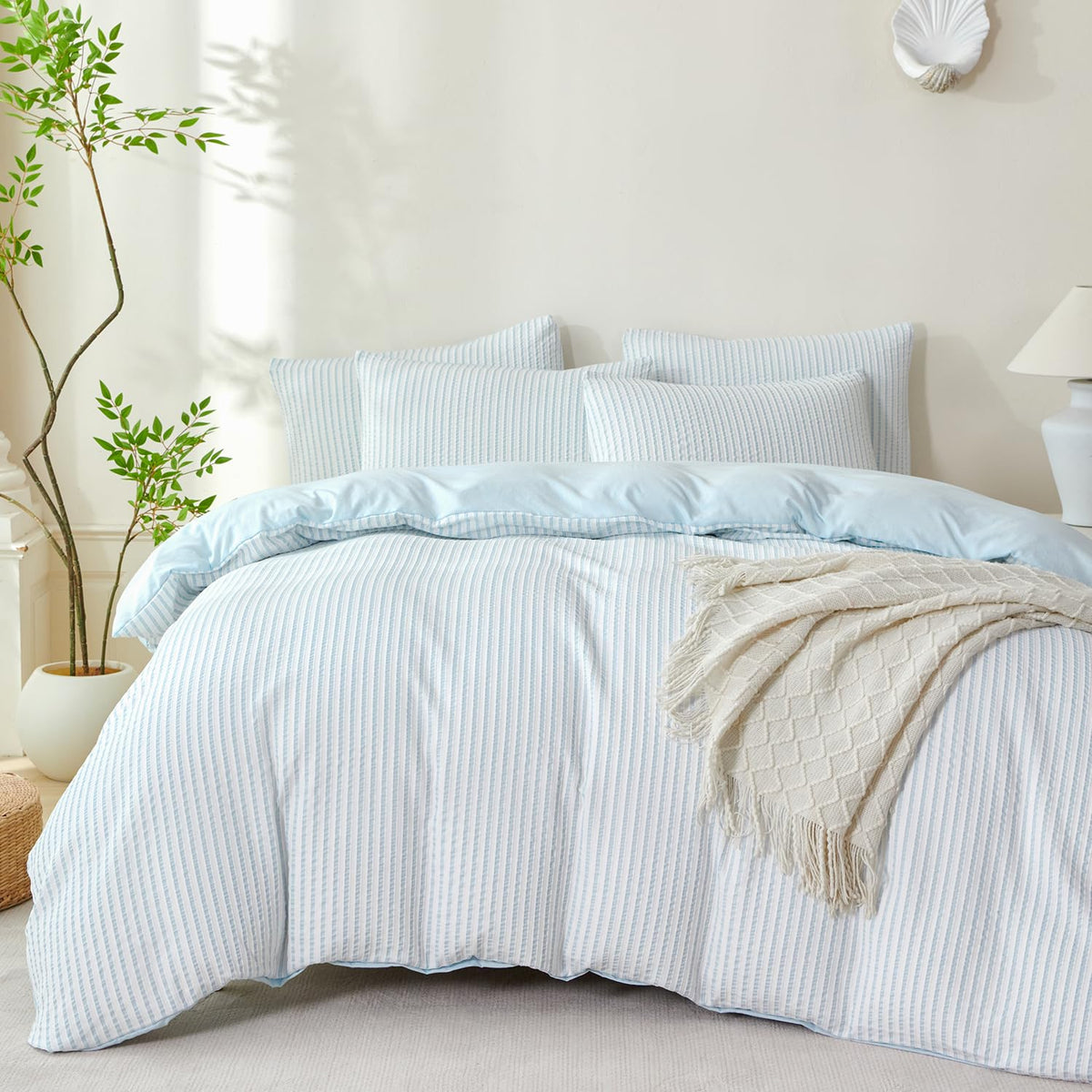 King Size Duvet Cover Set Floral Luxury Soft Brushed Microfiber Crinkle Gauze Fabric 3 Pieces Bedding Set Flower Pattern Duvet Cover King with Zipper Closure Breathable Comfy
