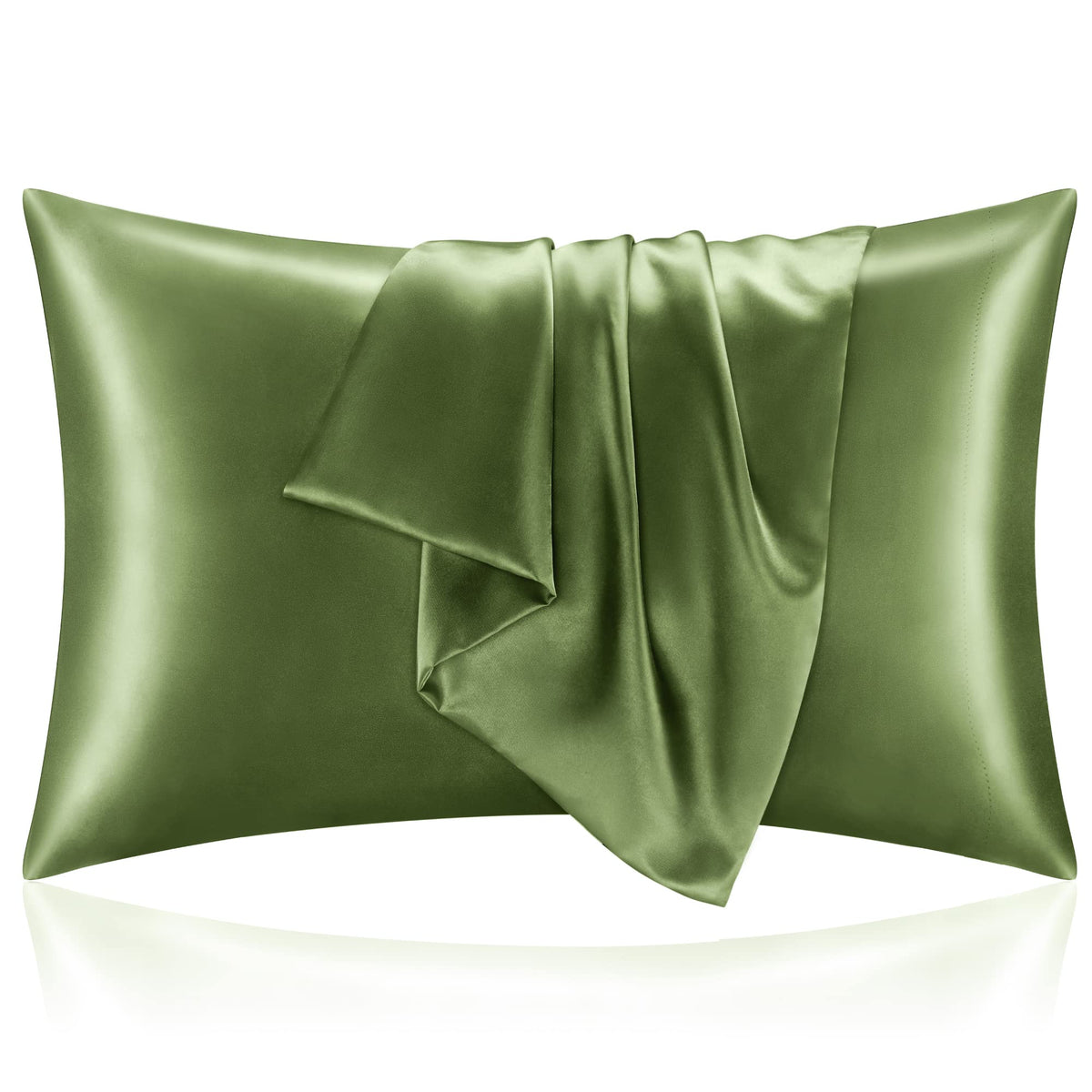 BEDELITE Satin Pillowcases, Queen Size 20x30 Inch, Dark Grey, Set of 2