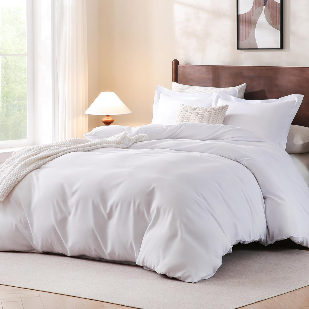 FreshCulture Duvet Cover King Size - 3 Pieces Microfiber Duvet Cover Set with Zipper Closure - Lightweight & Easy Care - 1 Comforter Cover & 2 Pillow Shams - Comforter Not Included (Baby Blue)