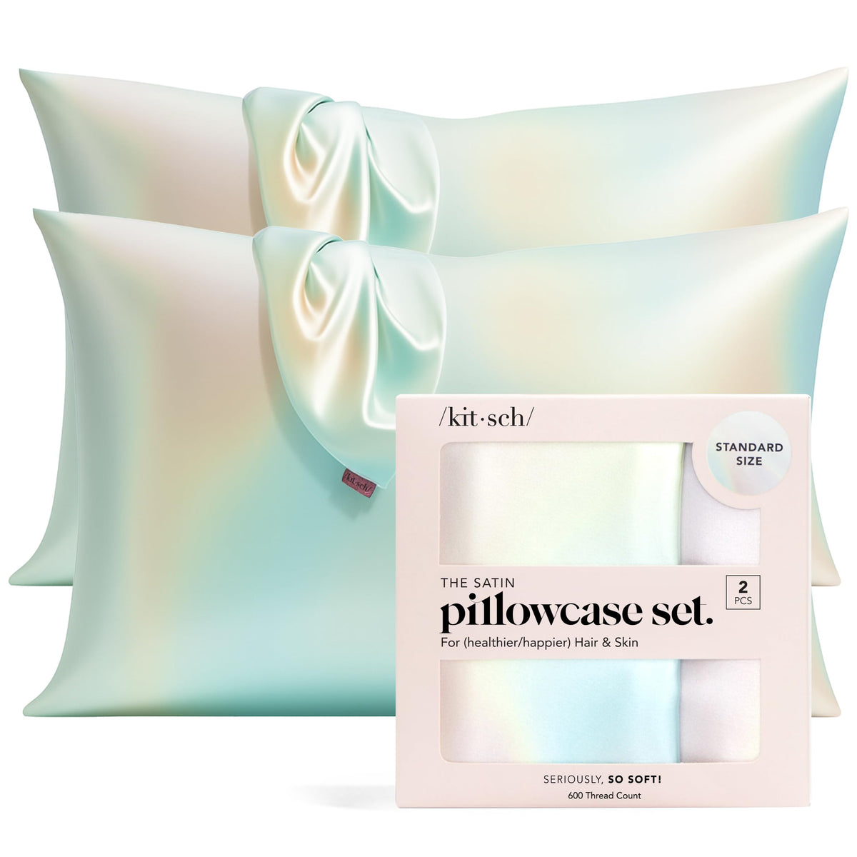 Kitsch Satin Pillowcase with Zipper - Standard Size, Ivory