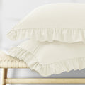 KKJIAF Ruffle Pillow Cases Standard Size Set of 2, White