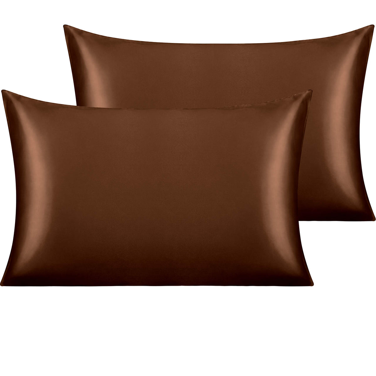 NTBAY Standard Satin Pillowcases, Set of 2, Black
