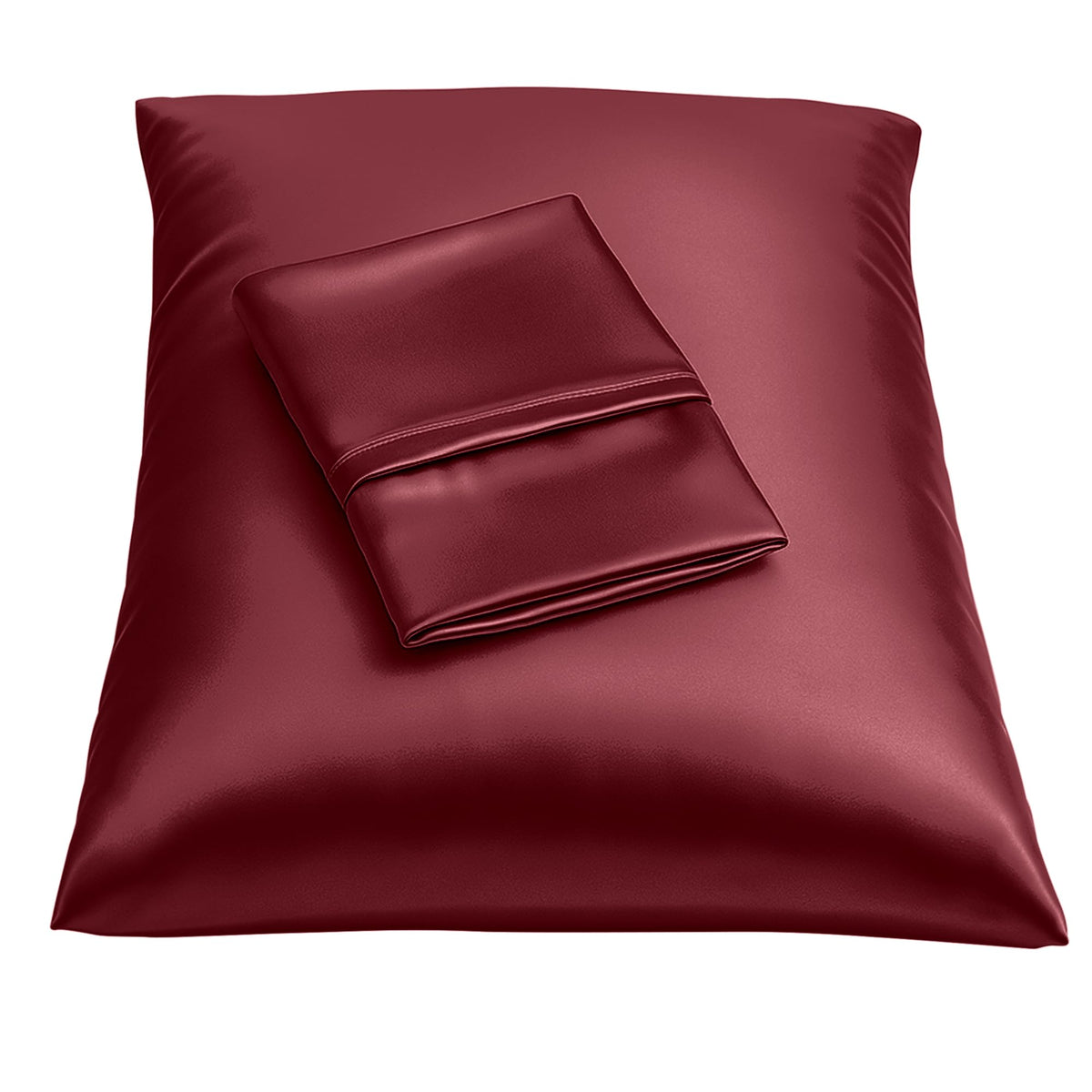 BLISSFORD Satin Pillowcase with Zipper, Like Silk Pillow Cases - Black
