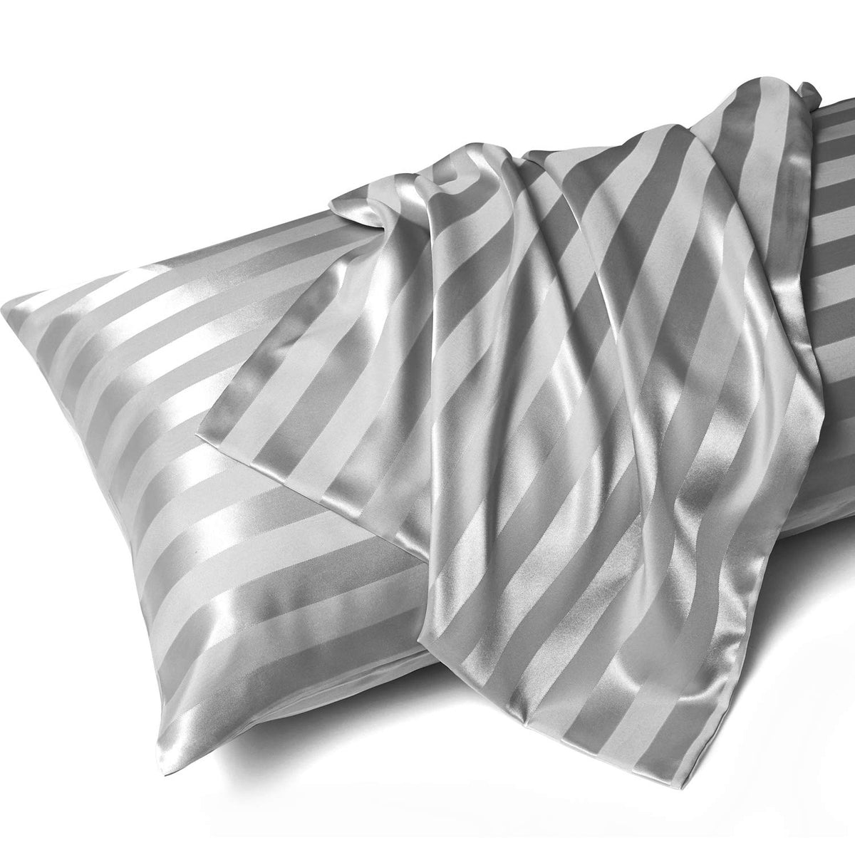 MR&HM Satin Pillowcase 2 Pack, Queen Size 20"x30", Black