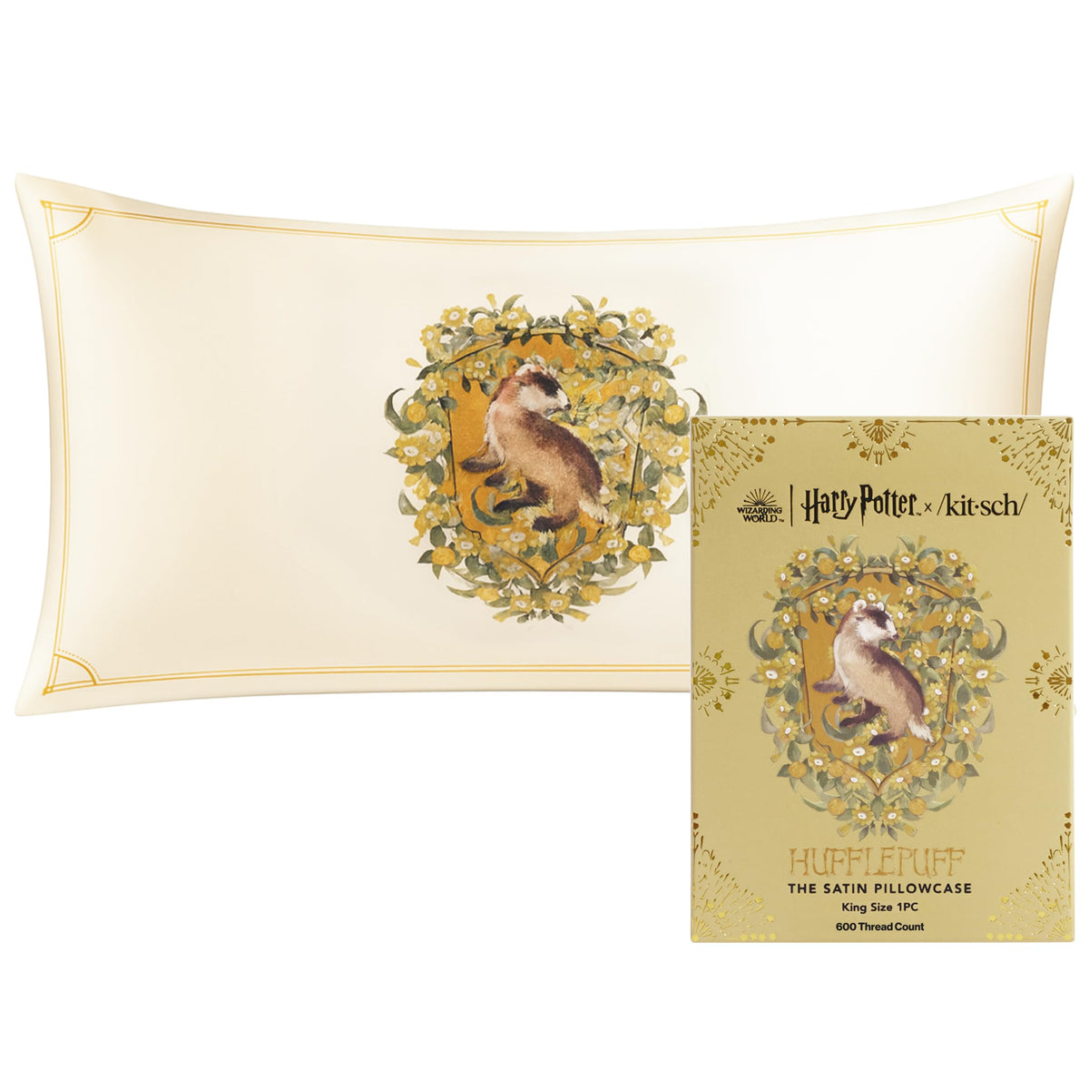 Bridgerton x Kitsch Satin Pillowcase W/Zipper - Size 19x26, Wisteria
