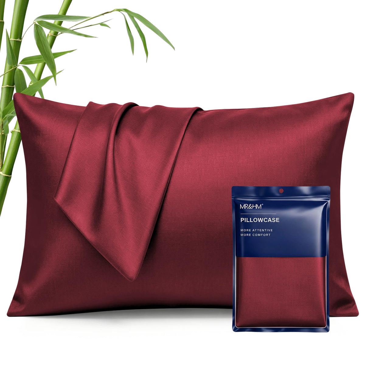 MR&HM Queen Pillowcase Set of 2, Cooling & Breathable, Dark Grey, 20"x30"