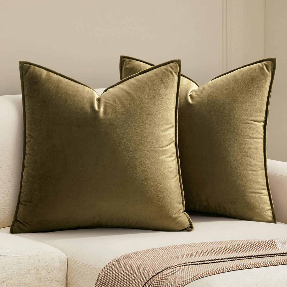 MIULEE Decorative Dark Brown Velvet Throw Pillow Covers for Couch 18x18 in