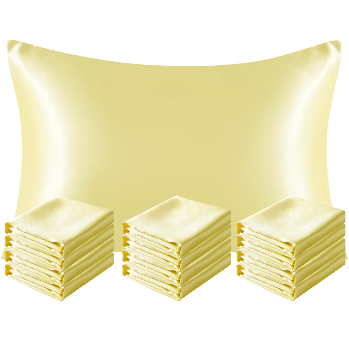 NTBAY Standard Satin Pillowcases, Set of 2, Black