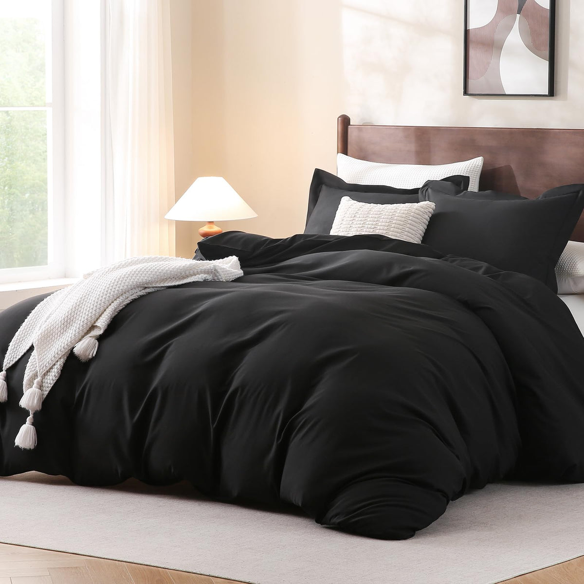 FreshCulture Duvet Cover King Size - 3 Pieces Microfiber Duvet Cover Set with Zipper Closure - Lightweight & Easy Care - 1 Comforter Cover & 2 Pillow Shams - Comforter Not Included (Baby Blue)